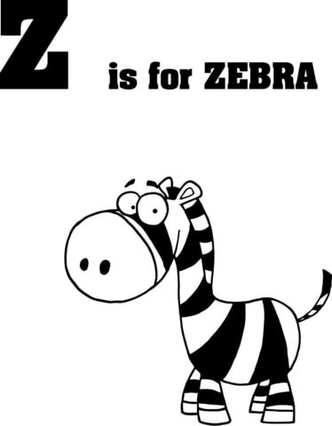 Letter Z Is For Zebra From Learn English Alphabet  Letter Is For  Set Iii Coloring Page